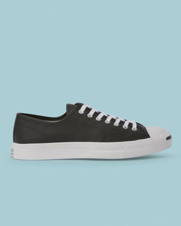 Trampki Niskie Converse Jack Purcell Foundational Skórzane Czarne | CV-596SQE