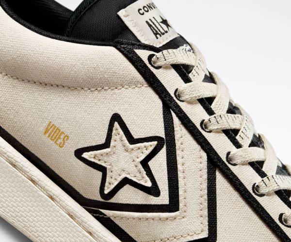 Trampki Niskie Converse Joshua Vides Pro Skórzane Beżowe Białe Czarne | CV-475TBJ