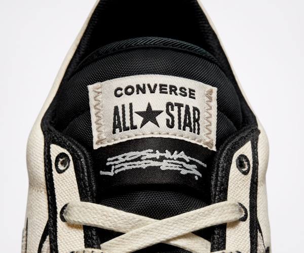 Trampki Niskie Converse Joshua Vides Pro Skórzane Beżowe Białe Czarne | CV-741NGH