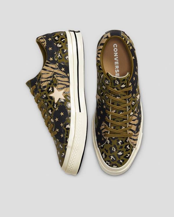 Trampki Niskie Converse One Star Archive Print Mix Oliwkowe Panterka | CV-172ARJ