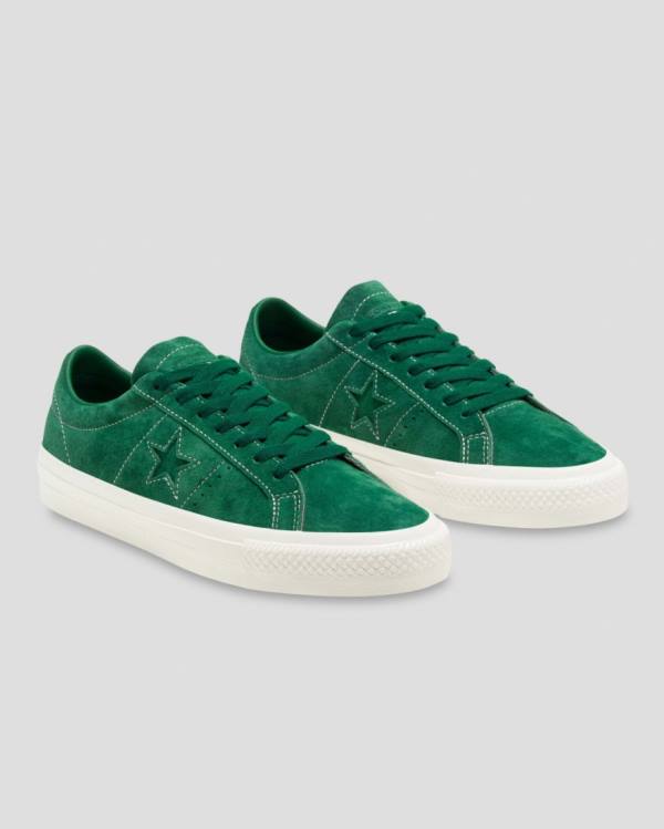 Trampki Niskie Converse One Star Pro Pigskin Zamszowe Zielone | CV-568KDP