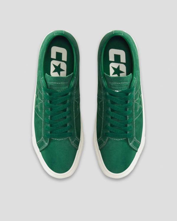 Trampki Niskie Converse One Star Pro Pigskin Zamszowe Zielone | CV-568KDP