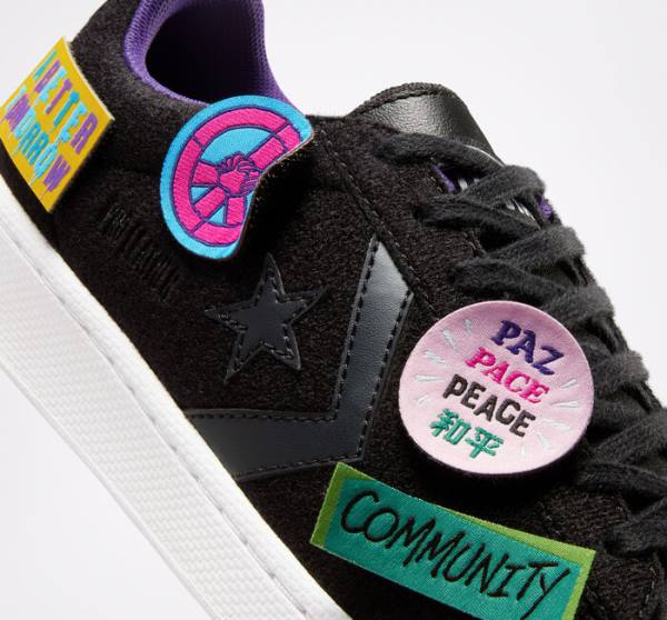 Trampki Niskie Converse Pro Skórzane It's Possible Czarne Białe | CV-723GFH