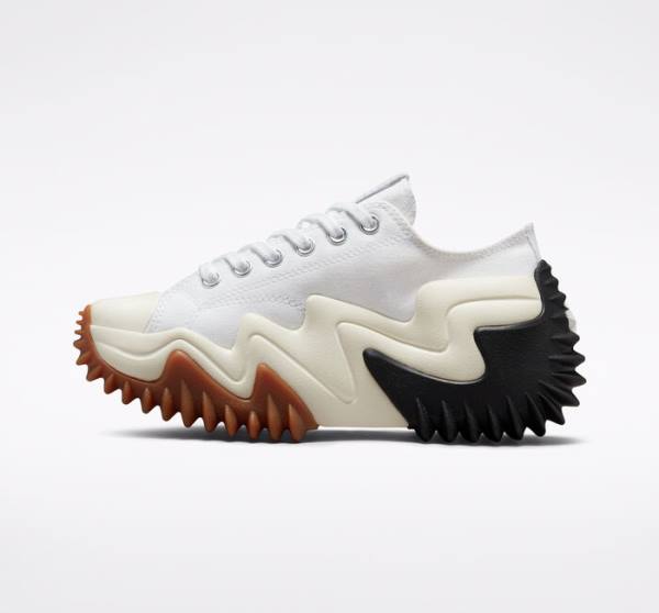 Trampki Niskie Converse Run Star Motion Platformie Białe Czarne | CV-179RKD