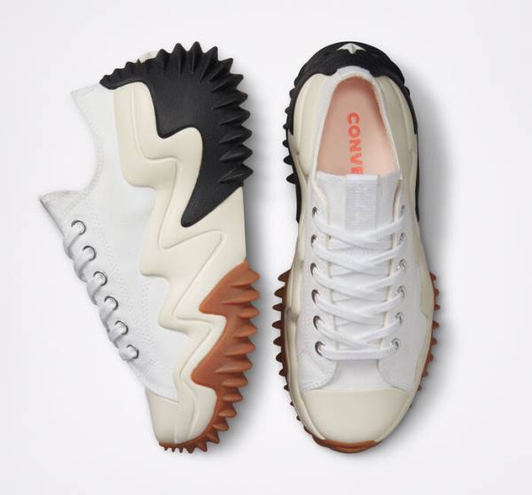 Trampki Niskie Converse Run Star Motion Platformie Białe Czarne | CV-179RKD