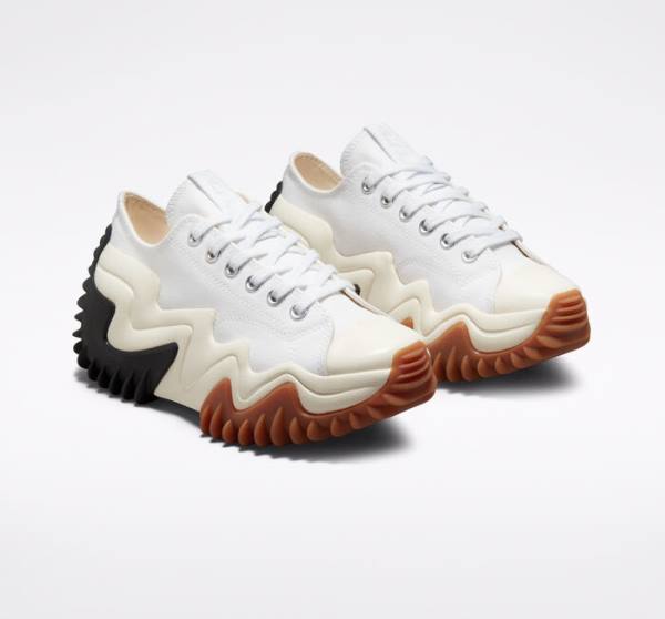 Trampki Niskie Converse Run Star Motion Platformie Białe Czarne | CV-179RKD