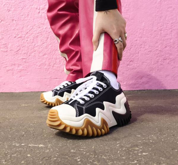 Trampki Niskie Converse Run Star Motion Platformie Białe Czarne | CV-179RKD