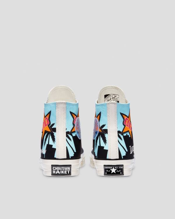 Trampki Wysokie Converse Chinatown Market Chuck 70 Specialty Czarne Niebieskie | CV-703JIL