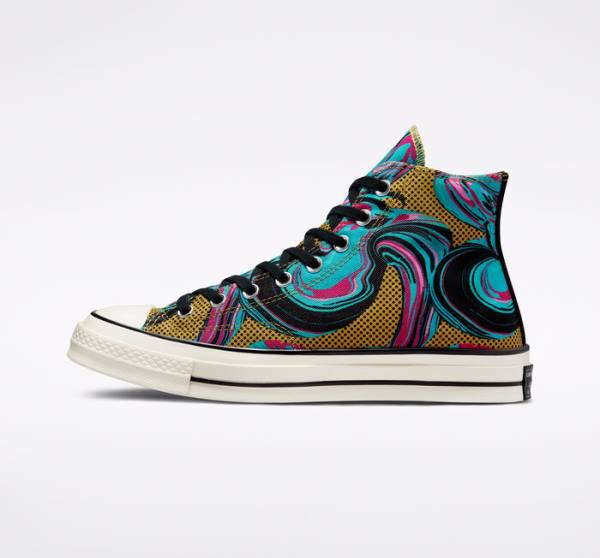 Trampki Wysokie Converse Chuck 70 '90s Marbled Turkusowe | CV-761LRM