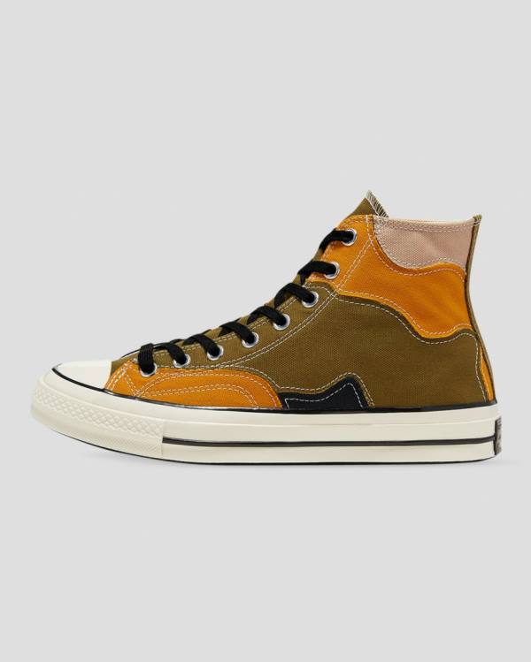 Trampki Wysokie Converse Chuck 70 Archive Camo Overlay Oliwkowe Pomarańczowe | CV-932FME
