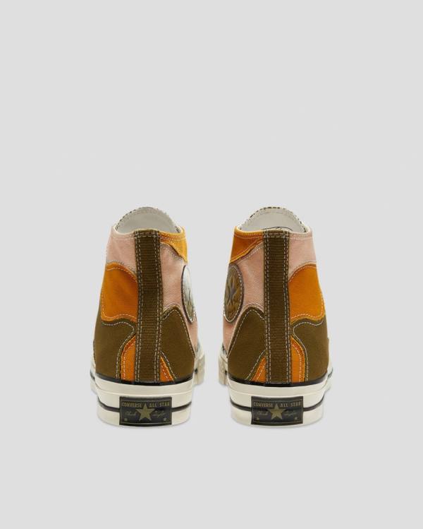 Trampki Wysokie Converse Chuck 70 Archive Camo Overlay Oliwkowe Pomarańczowe | CV-932FME