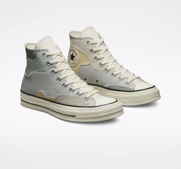Trampki Wysokie Converse Chuck 70 Crafted Patchwork Brązowe Cytrynowy | CV-419LCB