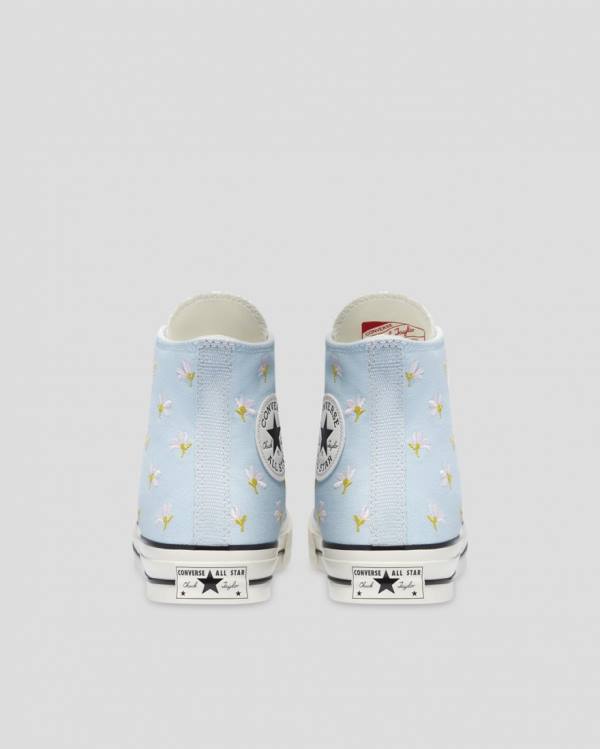 Trampki Wysokie Converse Chuck 70 Embroidered Garden Party Niebieskie | CV-094VIY