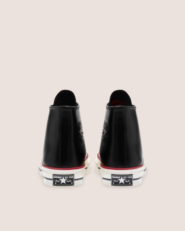 Trampki Wysokie Converse Chuck 70 Premium Skórzane Czarne | CV-187AZY