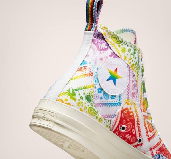 Trampki Wysokie Converse Chuck 70 Pride Białe Czerwone | CV-619KSA