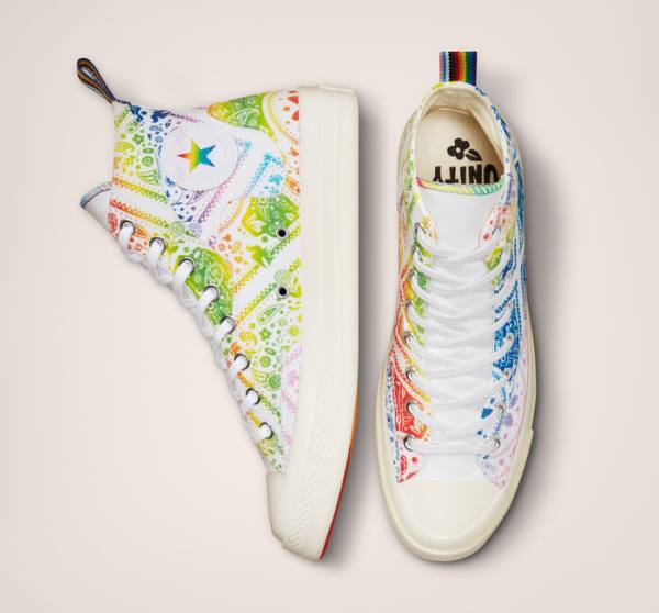 Trampki Wysokie Converse Chuck 70 Pride Białe Czerwone | CV-619KSA