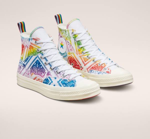 Trampki Wysokie Converse Chuck 70 Pride Białe Czerwone | CV-619KSA