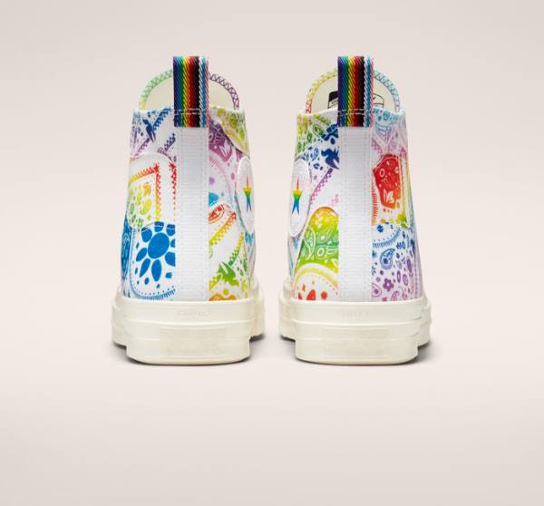 Trampki Wysokie Converse Chuck 70 Pride Białe Czerwone | CV-619KSA