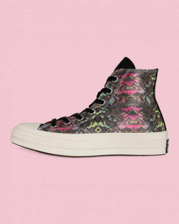 Trampki Wysokie Converse Chuck 70 Satin Snake Print Czarne | CV-025IEG