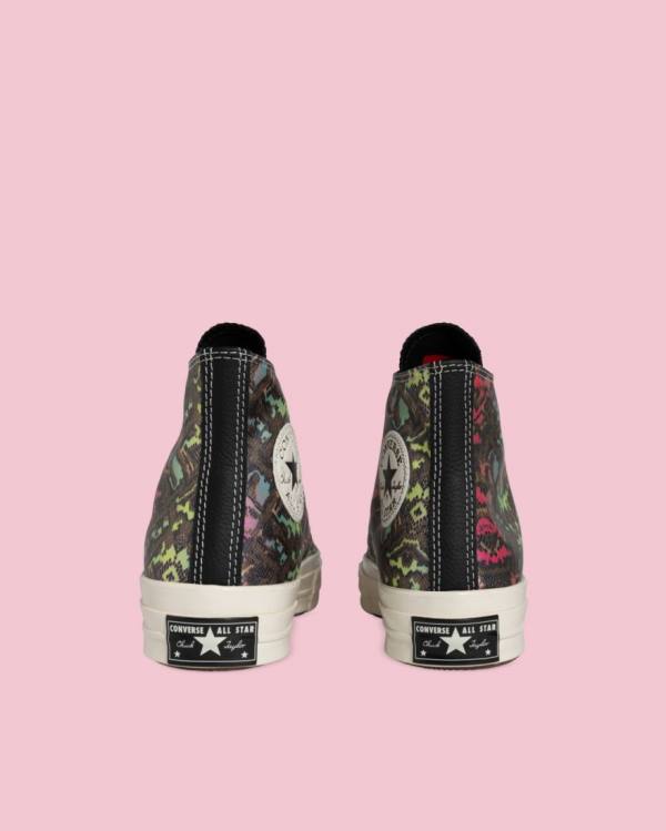 Trampki Wysokie Converse Chuck 70 Satin Snake Print Czarne | CV-025IEG