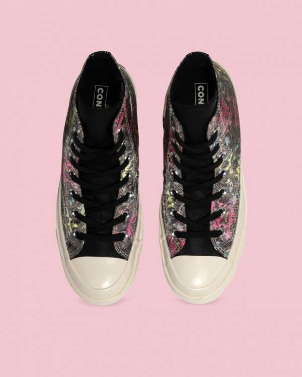 Trampki Wysokie Converse Chuck 70 Satin Snake Print Czarne | CV-025IEG