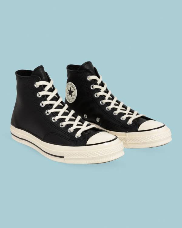 Trampki Wysokie Converse Chuck 70 Seasonal Skórzane Czarne | CV-124JXP