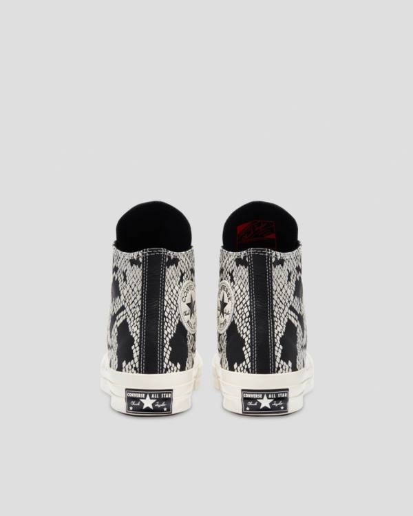Trampki Wysokie Converse Chuck 70 Skórzane Snake Print Beżowe Czarne | CV-798XFA