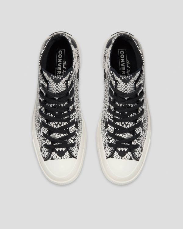 Trampki Wysokie Converse Chuck 70 Skórzane Snake Print Beżowe Czarne | CV-798XFA