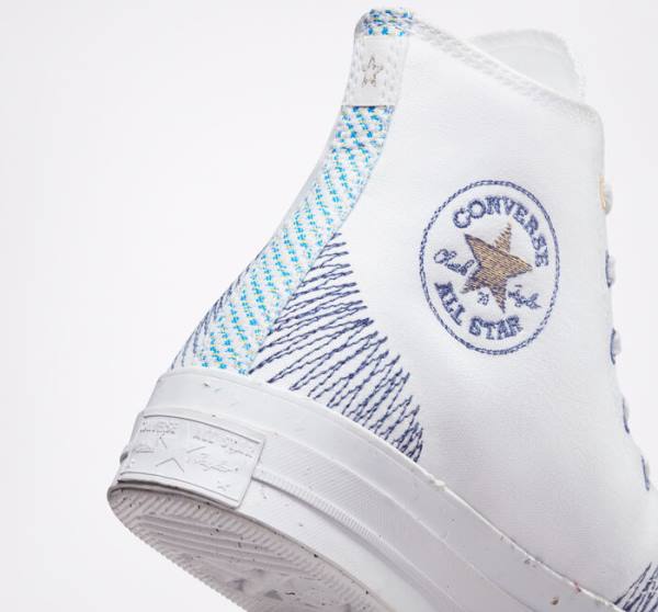 Trampki Wysokie Converse Chuck 70 Stitched Białe Indygo | CV-317RAQ