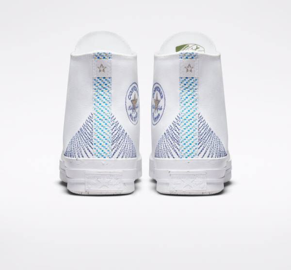 Trampki Wysokie Converse Chuck 70 Stitched Białe Indygo | CV-317RAQ