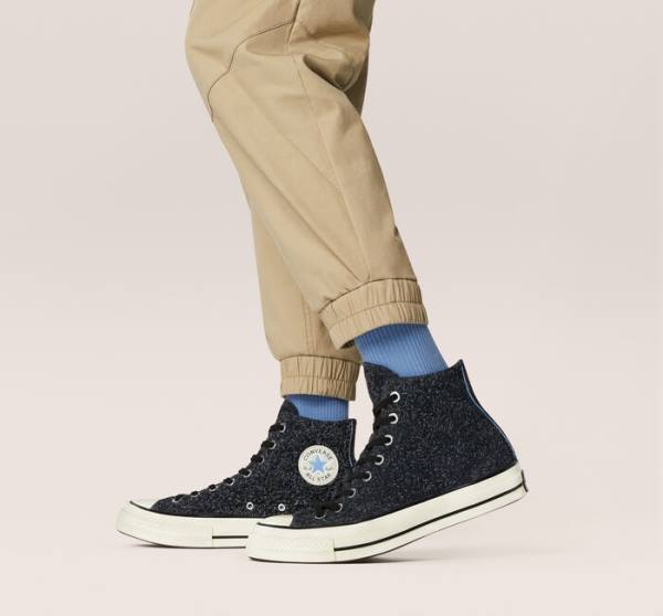 Trampki Wysokie Converse Chuck 70 Zamszowe Seasonal Color Czarne | CV-785MCL