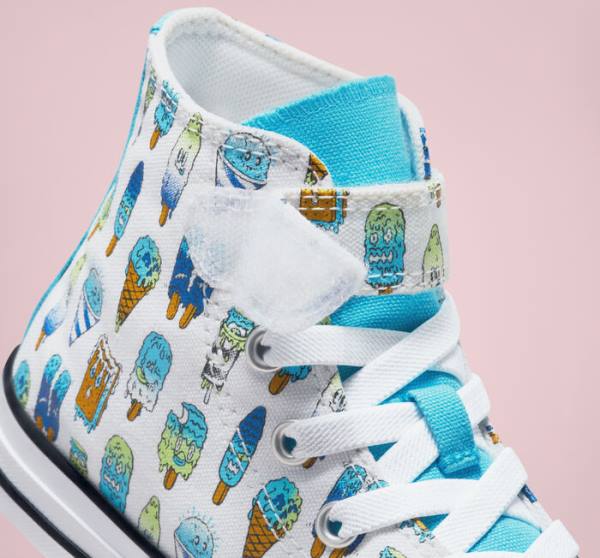 Trampki Wysokie Converse Chuck Taylor All Star Easy-On Frozen Treats Białe Niebieskie Głęboka Zielone | CV-027XDJ