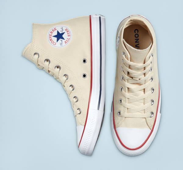 Trampki Wysokie Converse Chuck Taylor All Star Natural Ivory Beżowe Białe | CV-067AMX