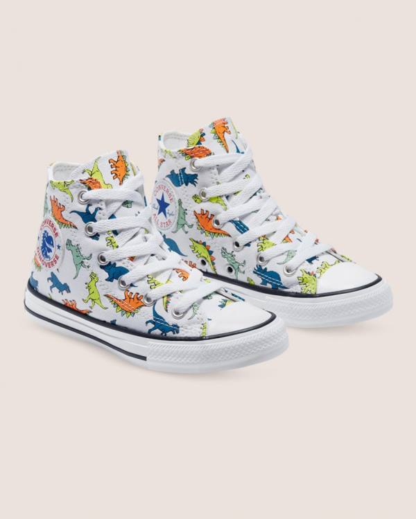 Trampki Wysokie Converse Chuck Taylor All Star Dinoverse Białe | CV-108BMV