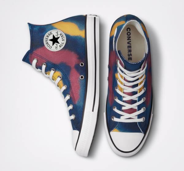 Trampki Wysokie Converse Chuck Taylor All Star Tie-Dye Niebieskie Kolorowe | CV-159HMK