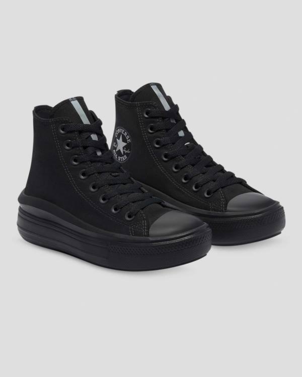 Trampki Wysokie Converse Chuck Taylor All Star Move Festival Platformie Czarne | CV-176WXB