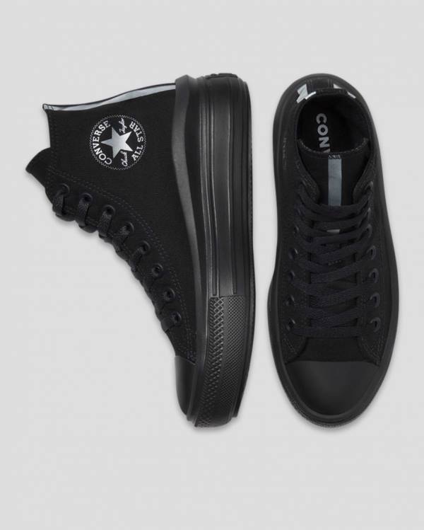 Trampki Wysokie Converse Chuck Taylor All Star Move Festival Platformie Czarne | CV-176WXB