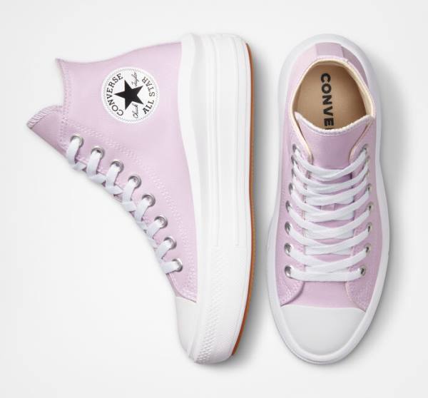 Trampki Wysokie Converse Chuck Taylor All Star Move Platformie Seasonal Color Białe Białe | CV-192GMA
