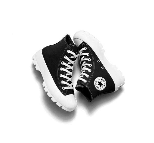 Trampki Wysokie Converse Chuck Taylor All Star Lugged Czarne Białe | CV-217ZFG