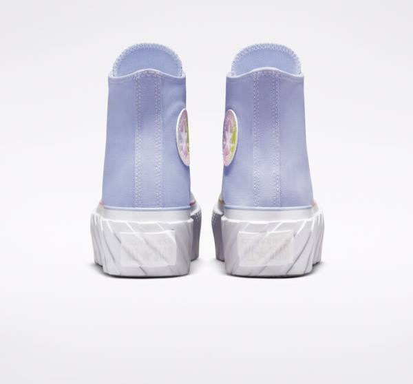 Trampki Wysokie Converse Chuck Taylor All Star 2X Lift Platformie Pastel Gradient Niebieskie Białe | CV-231FOJ