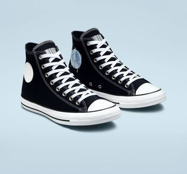 Trampki Wysokie Converse Chuck Taylor All Star Translucent Barcode Czarne Białe | CV-235TLH