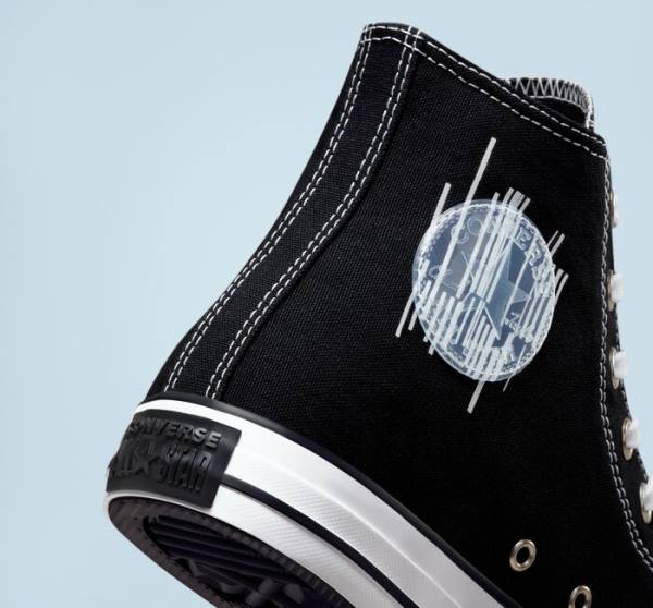 Trampki Wysokie Converse Chuck Taylor All Star Translucent Barcode Czarne Białe | CV-235TLH