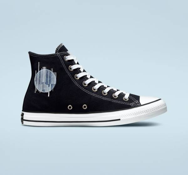 Trampki Wysokie Converse Chuck Taylor All Star Translucent Barcode Czarne Białe | CV-235TLH