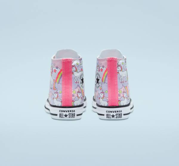 Trampki Wysokie Converse Chuck Taylor All Star Neon Unicorn Różowe Kolorowe Białe | CV-285MKY