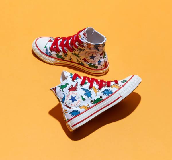 Trampki Wysokie Converse Chuck Taylor All Star Dinoverse Białe Czerwone Niebieskie | CV-306UNJ