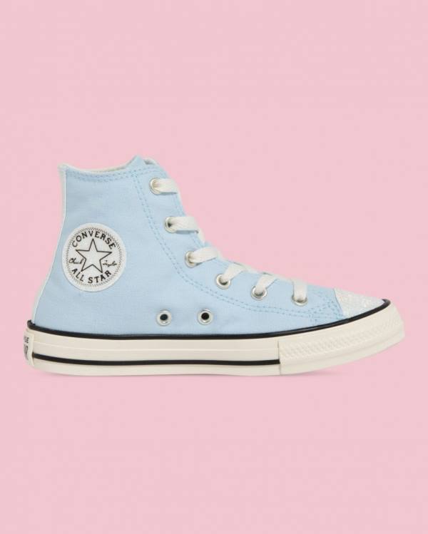 Trampki Wysokie Converse Chuck Taylor All Star UV Glitter Niebieskie | CV-321QSV