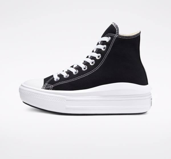 Trampki Wysokie Converse Chuck Taylor All Star Move Platformie Czarne Beżowe Białe | CV-341MCW