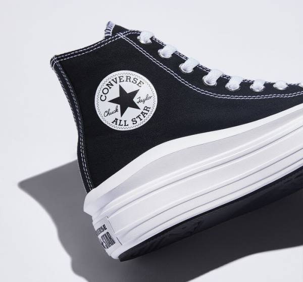 Trampki Wysokie Converse Chuck Taylor All Star Move Platformie Czarne Beżowe Białe | CV-341MCW