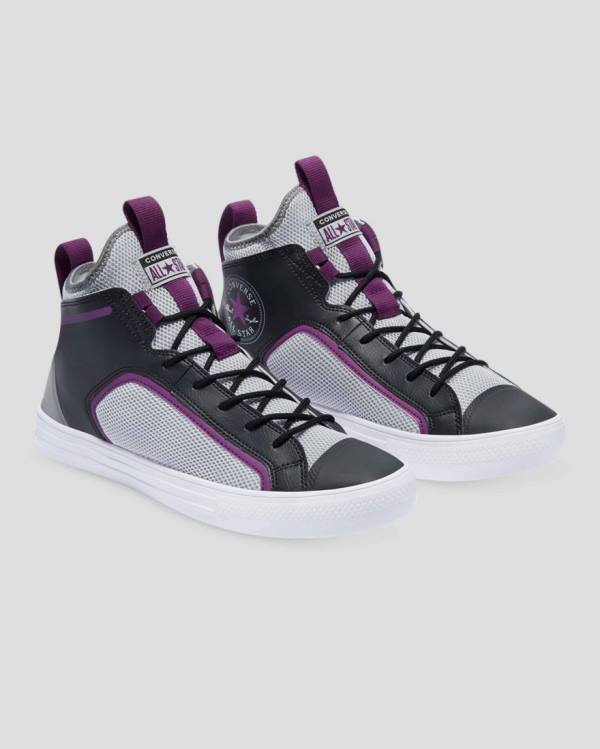 Trampki Wysokie Converse Chuck Taylor All Star Ultra Dramatic Nights Szare Czarne | CV-412FYZ