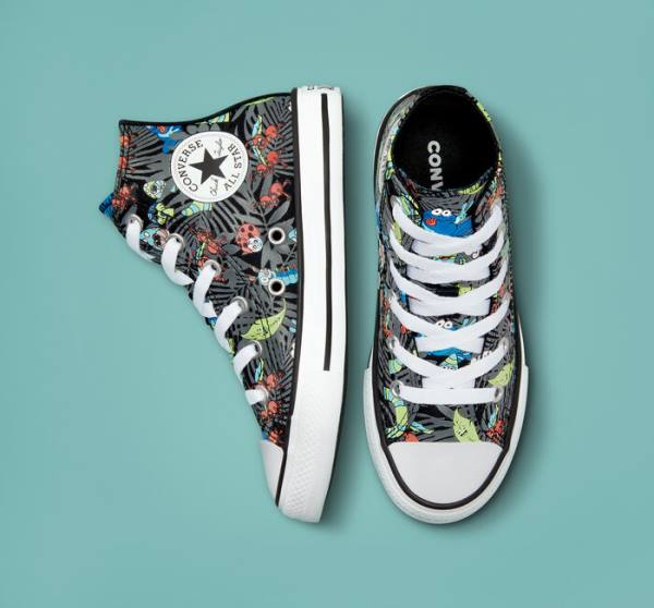 Trampki Wysokie Converse Chuck Taylor All Star Plants Czarne Głęboka Zielone Białe | CV-482NKZ